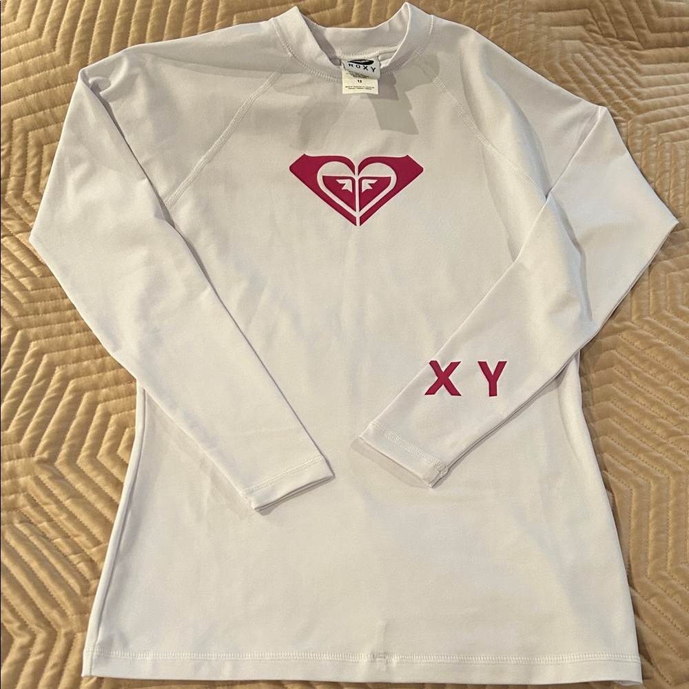 Roxy Rash guard Size 12 NWOT White Girls